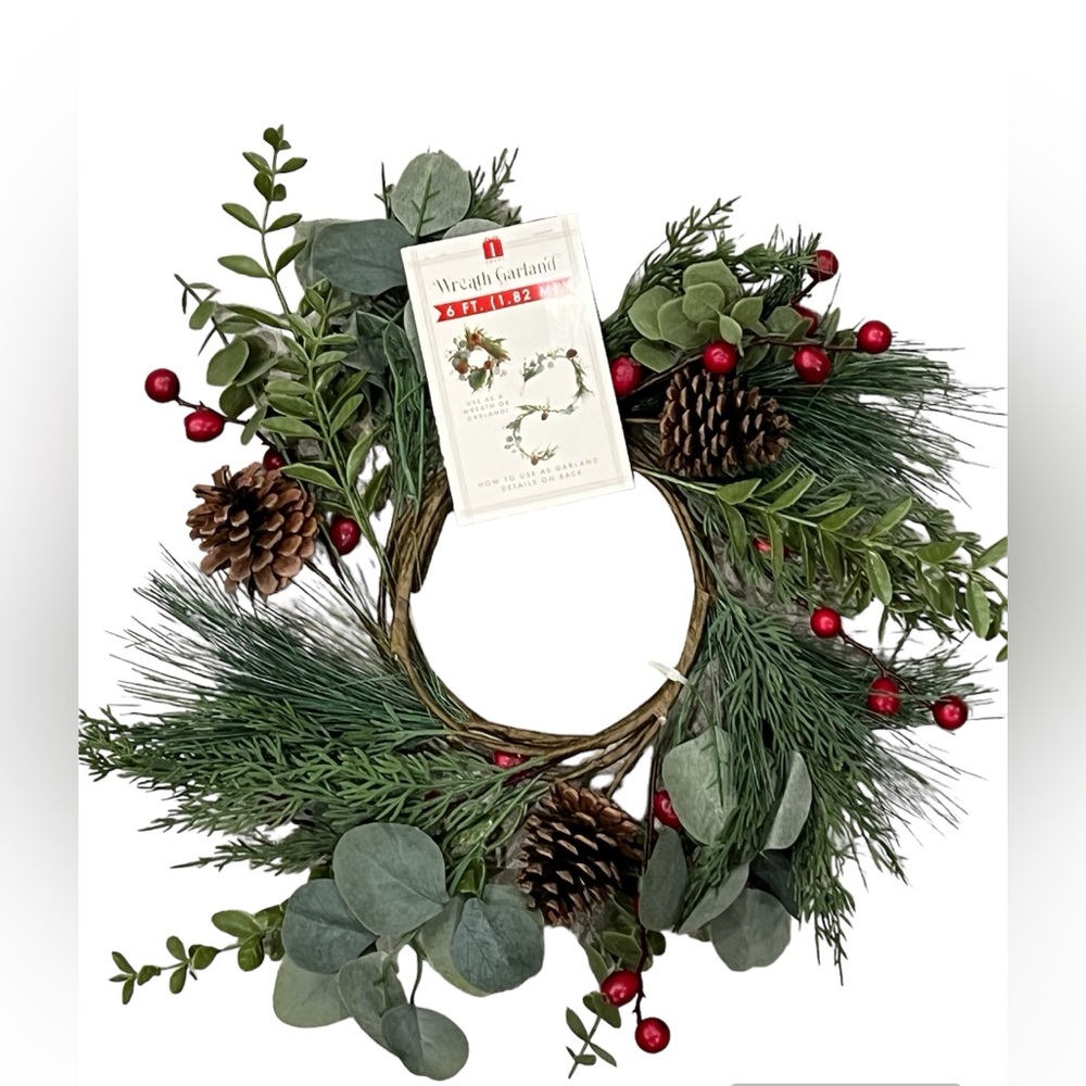 Target 6ft. Mixed Pine with Red Berries Artificial Christmas Wreath Garland